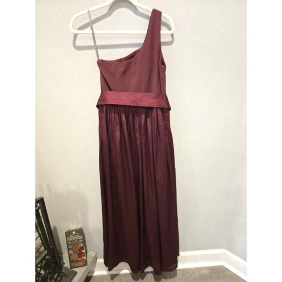 WHITE by Vera Wang Women's One-Shoulder Red Gown Size 10 Formal Long Dress - Picture 7 of 11